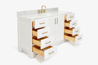 Ariel taylor (60"& 61")single oval sink vanity with marble (0.75"& 1.5") countertop.