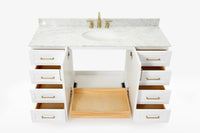 Ariel taylor (60"& 61")single oval sink vanity with marble (0.75"& 1.5") countertop.