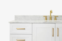 Ariel taylor (60"& 61")single oval sink vanity with marble (0.75"& 1.5") countertop.