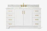 Ariel taylor (60"& 61")single oval sink vanity with marble (0.75"& 1.5") countertop.