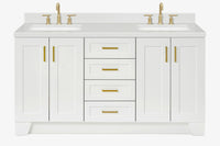 Ariel taylor (66"& 67") double rectangle sink vanity with marble countertop (0.75"& 1.5") edge.