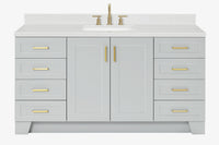 Ariel taylor (66"& 67") single rectangle sink vanity with  marble countertop (0.75"&1.5") edge.