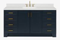 Ariel taylor (66"& 67") single rectangle sink vanity with  marble countertop (0.75"&1.5") edge.