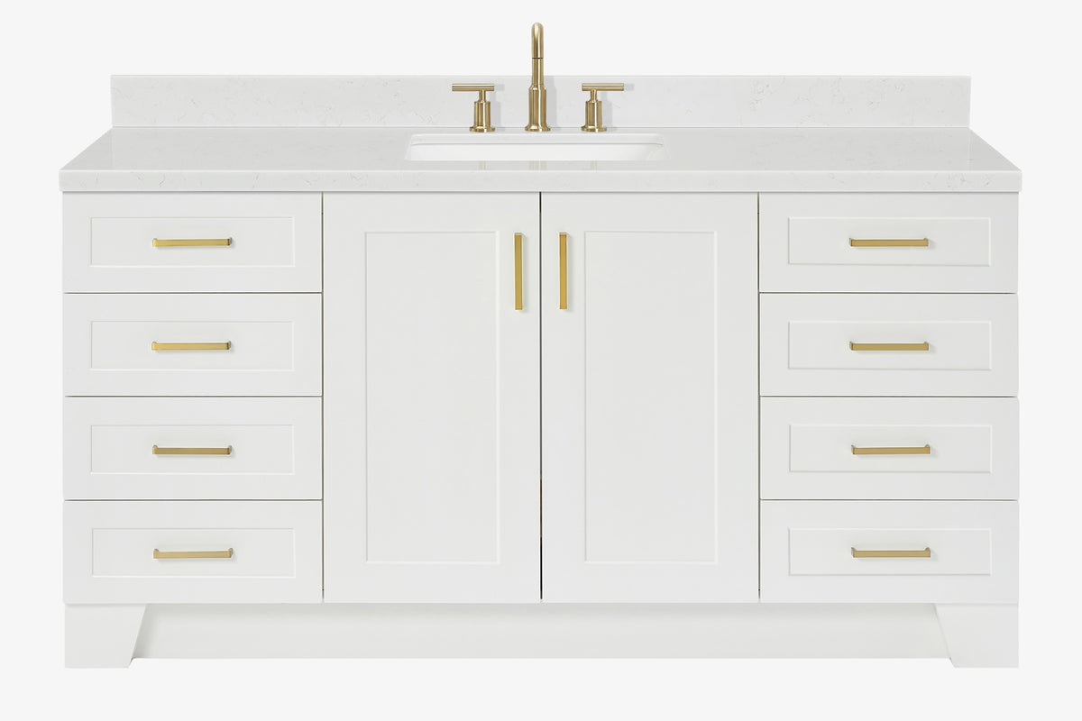 Ariel taylor (66"& 67") single rectangle sink vanity with  marble countertop (0.75"&1.5") edge.