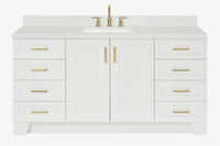 Ariel taylor (66"& 67") single rectangle sink vanity with  marble countertop (0.75"&1.5") edge.