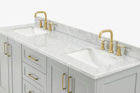 Ariel taylor (66"& 67") double rectangle sink vanity with marble countertop (0.75"& 1.5") edge.