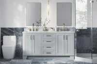 Ariel taylor (66"& 67") double rectangle sink vanity with marble countertop (0.75"& 1.5") edge.