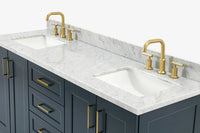 Ariel taylor (66"& 67") double rectangle sink vanity with marble countertop (0.75"& 1.5") edge.