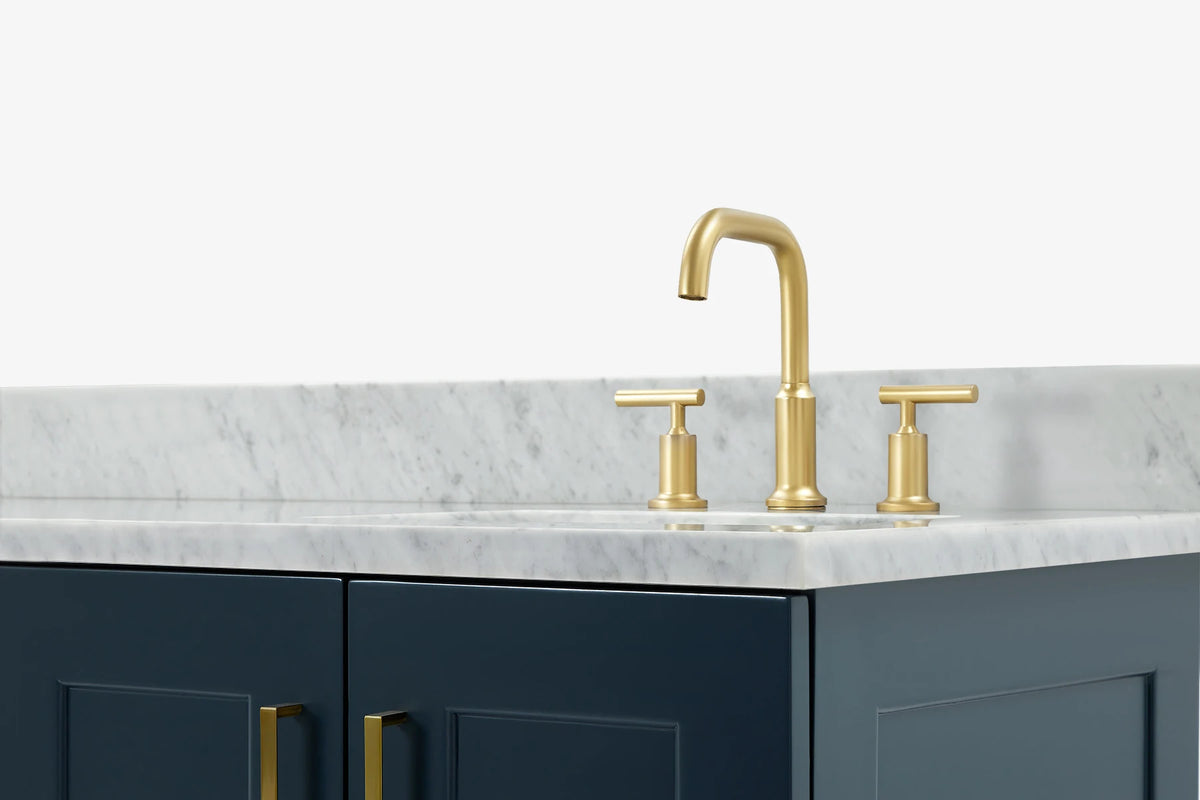 Ariel taylor (66"& 67") double rectangle sink vanity with marble countertop (0.75"& 1.5") edge.