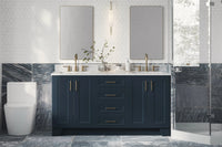 Ariel taylor (66"& 67") double rectangle sink vanity with marble countertop (0.75"& 1.5") edge.