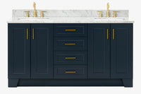 Ariel taylor (66"& 67") double rectangle sink vanity with marble countertop (0.75"& 1.5") edge.