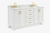 Ariel taylor (66"& 67") double rectangle sink vanity with marble countertop (0.75"& 1.5") edge.