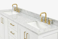 Ariel taylor (66"& 67") double rectangle sink vanity with marble countertop (0.75"& 1.5") edge.