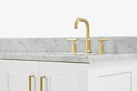 Ariel taylor (66"& 67") double rectangle sink vanity with marble countertop (0.75"& 1.5") edge.