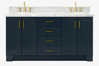 Ariel taylor (66"& 67") double rectangle sink vanity with marble countertop (0.75"& 1.5") edge.