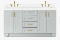 Ariel taylor (66"& 67") double rectangle sink vanity with marble countertop (0.75"& 1.5") edge.