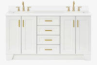 Ariel taylor (66"& 67") double rectangle sink vanity with marble countertop (0.75"& 1.5") edge.