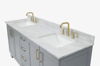 Ariel taylor (72"& 73") double rectangle sink vanity with marble (0.75" & 1.5") countertop.