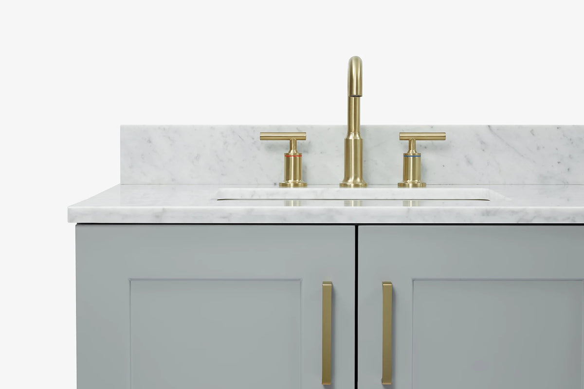Ariel taylor (72"& 73") double rectangle sink vanity with marble (0.75" & 1.5") countertop.