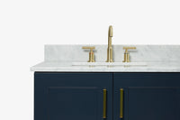 Ariel taylor (72"& 73") double rectangle sink vanity with marble (0.75" & 1.5") countertop.