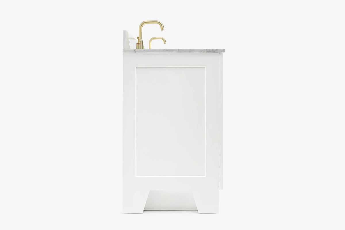Ariel taylor (72"& 73") double rectangle sink vanity with marble (0.75" & 1.5") countertop.