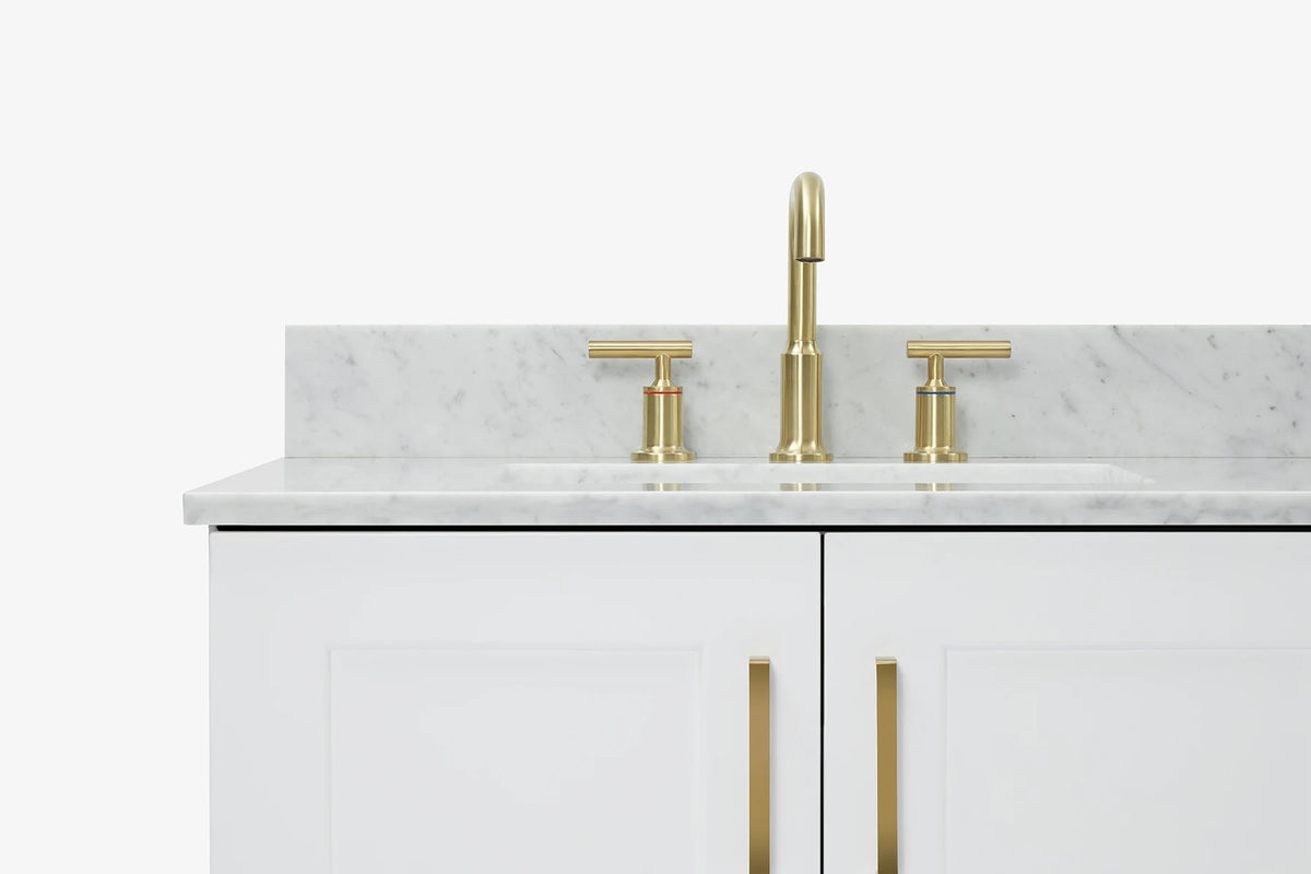 Ariel taylor (72"& 73") double rectangle sink vanity with marble (0.75" & 1.5") countertop.