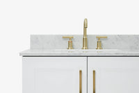 Ariel taylor (72"& 73") double rectangle sink vanity with marble (0.75" & 1.5") countertop.