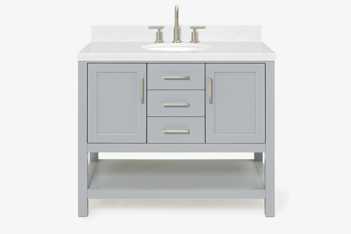 Ariel bayhill 42-43 in. oval sink vanity with (0.75,1.5) in countertop