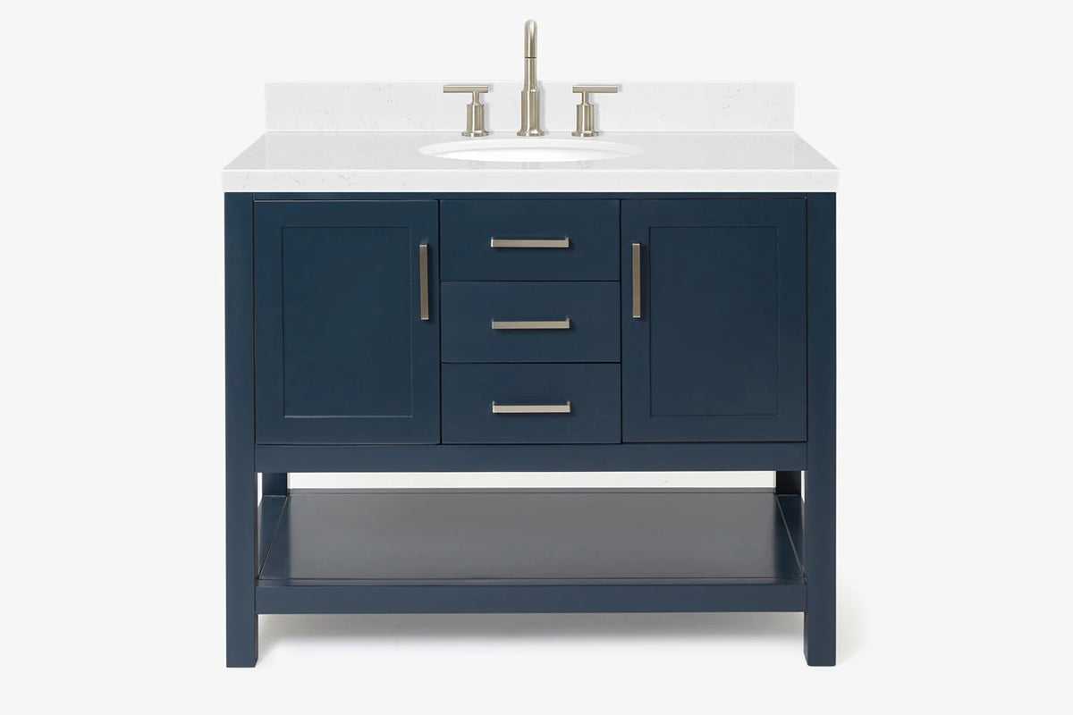 Ariel bayhill 42-43 in. oval sink vanity with (0.75,1.5) in countertop