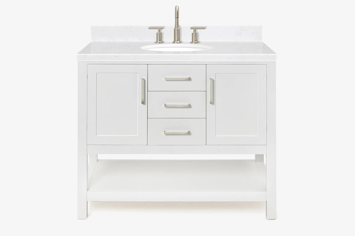 Ariel bayhill 42-43 in. oval sink vanity with (0.75,1.5) in countertop