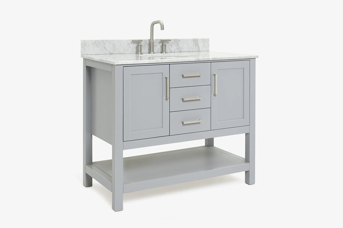 Ariel bayhill 42-43 in. oval sink vanity with (0.75,1.5) in countertop