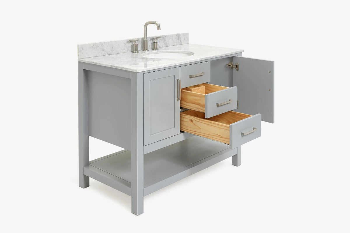 Ariel bayhill 42-43 in. oval sink vanity with (0.75,1.5) in countertop