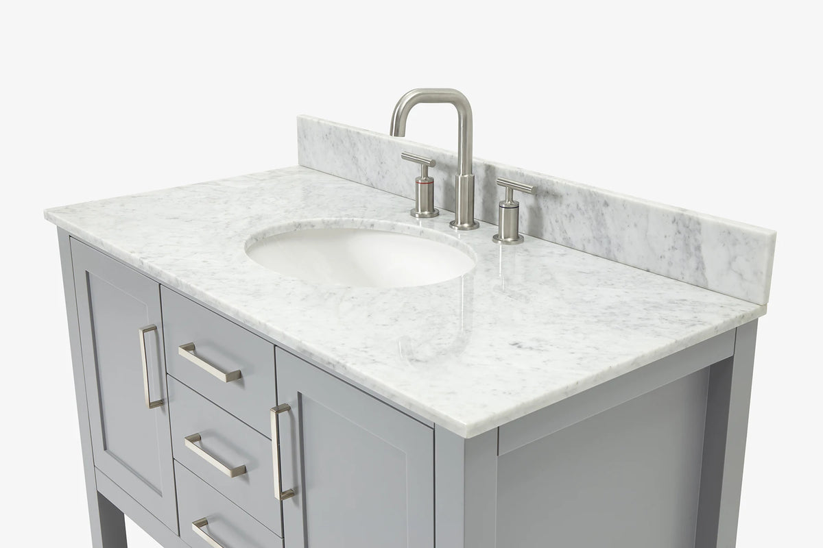 Ariel bayhill 42-43 in. oval sink vanity with (0.75,1.5) in countertop