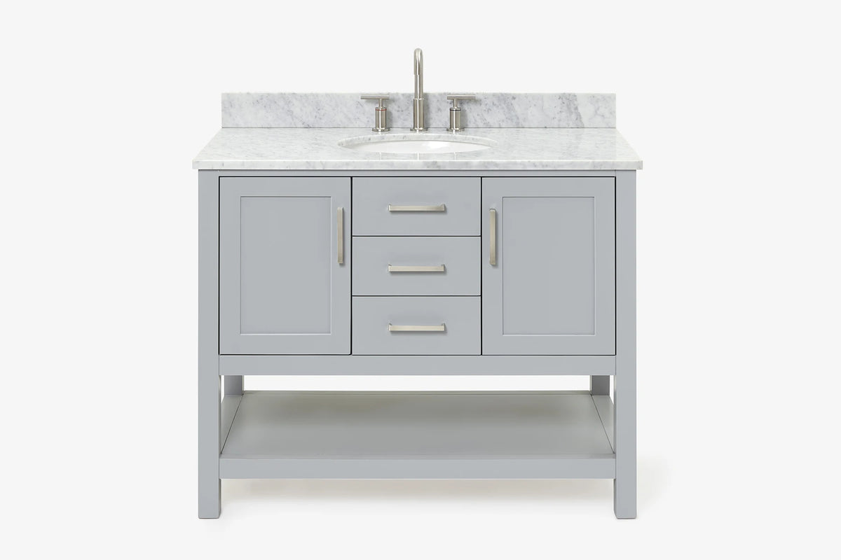 Ariel bayhill 42-43 in. oval sink vanity with (0.75,1.5) in countertop