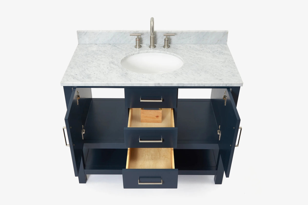 Ariel bayhill 42-43 in. oval sink vanity with (0.75,1.5) in countertop