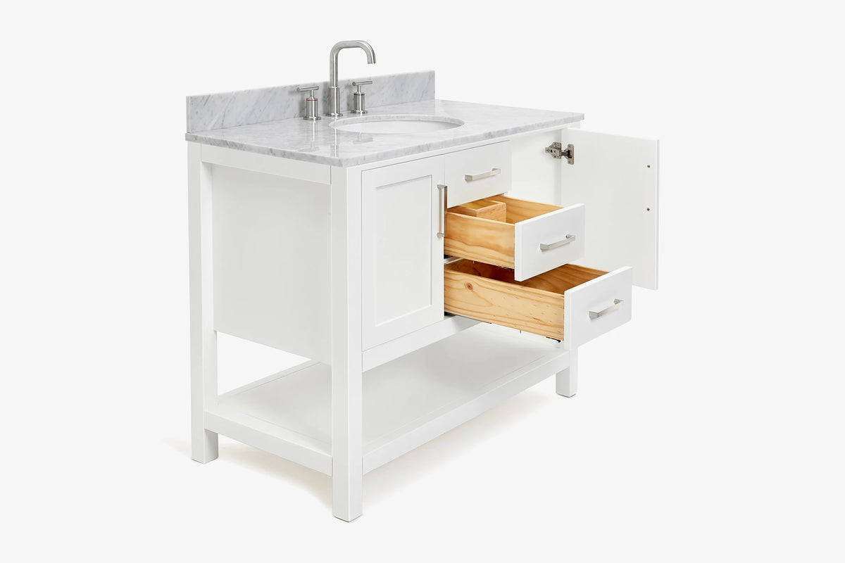 Ariel bayhill 42-43 in. oval sink vanity with (0.75,1.5) in countertop