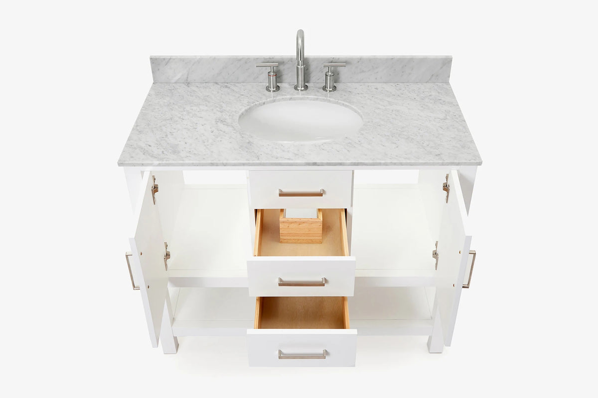 Ariel bayhill 42-43 in. oval sink vanity with (0.75,1.5) in countertop
