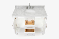 Ariel bayhill 42-43 in. oval sink vanity with (0.75,1.5) in countertop