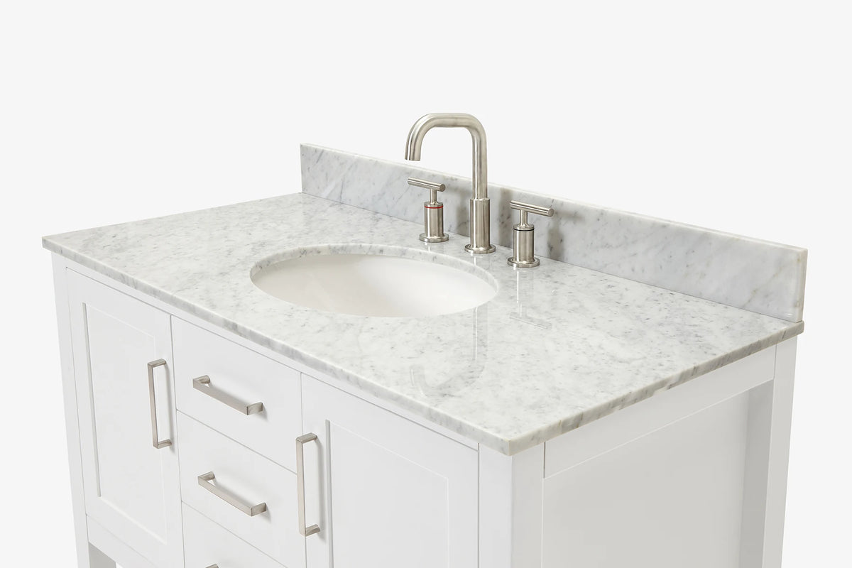 Ariel bayhill 42-43 in. oval sink vanity with (0.75,1.5) in countertop