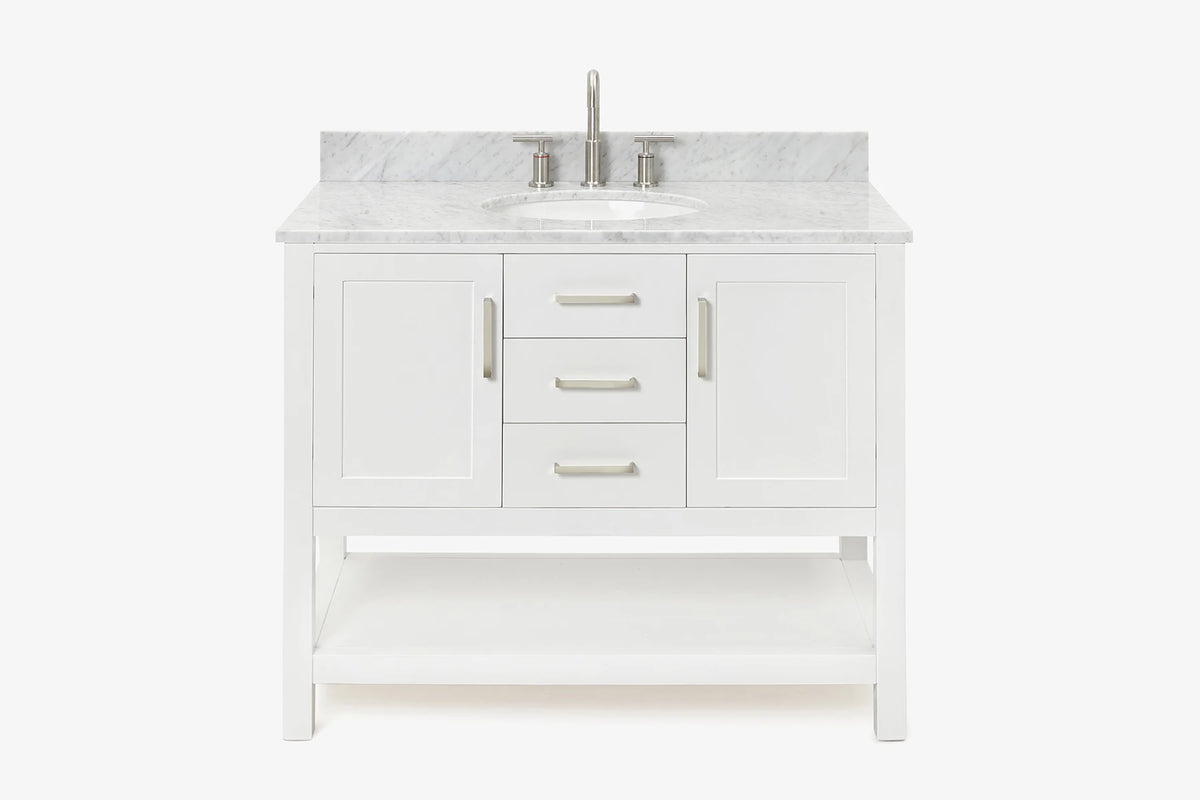 Ariel bayhill 42-43 in. oval sink vanity with (0.75,1.5) in countertop