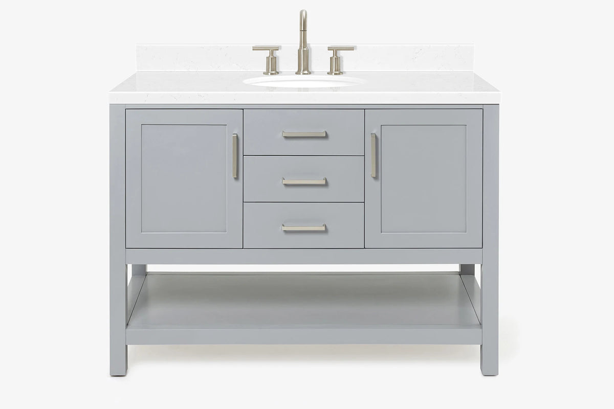 Ariel bayhill 48-49 in. oval sink vanity with (0.75,1.5) countertop