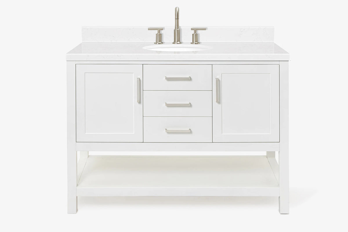 Ariel bayhill 48-49 in. oval sink vanity with (0.75,1.5) countertop