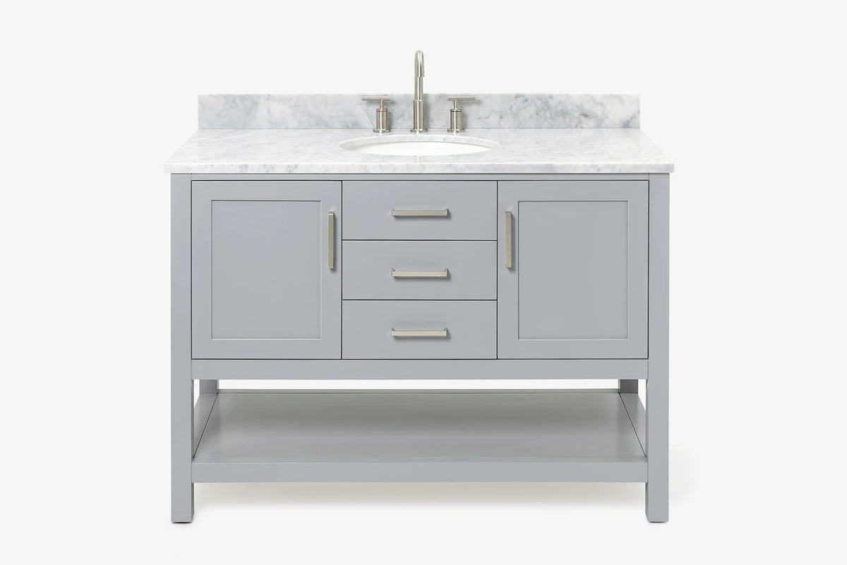 Ariel bayhill 48-49 in. oval sink vanity with (0.75,1.5) countertop