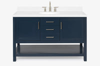 Ariel bayhill 54-55 in. oval sink vanity with carrara white marble (0.75,1.5) countertop