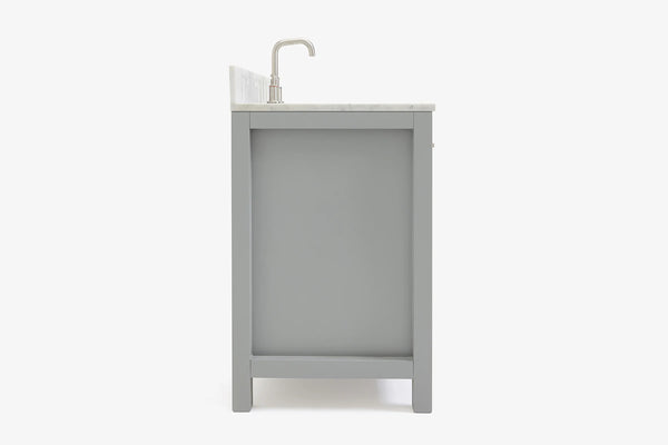 Ariel bayhill 54-55 in. oval sink vanity with carrara white marble (0.75,1.5) countertop
