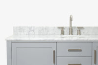 Ariel bayhill 54-55 in. oval sink vanity with carrara white marble (0.75,1.5) countertop