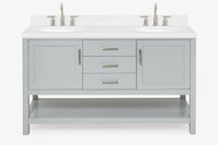 Ariel bayhill 60-61 in. double oval sink vanity with (0.75,1.5)  countertop