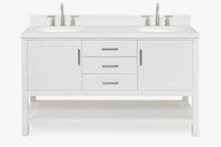 Ariel bayhill 60-61 in. double oval sink vanity with (0.75,1.5)  countertop