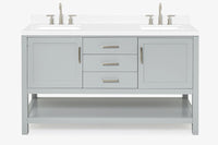 Ariel bayhill 60-61 in. double rectangle sink vanity with 0.75,1.5 countertop