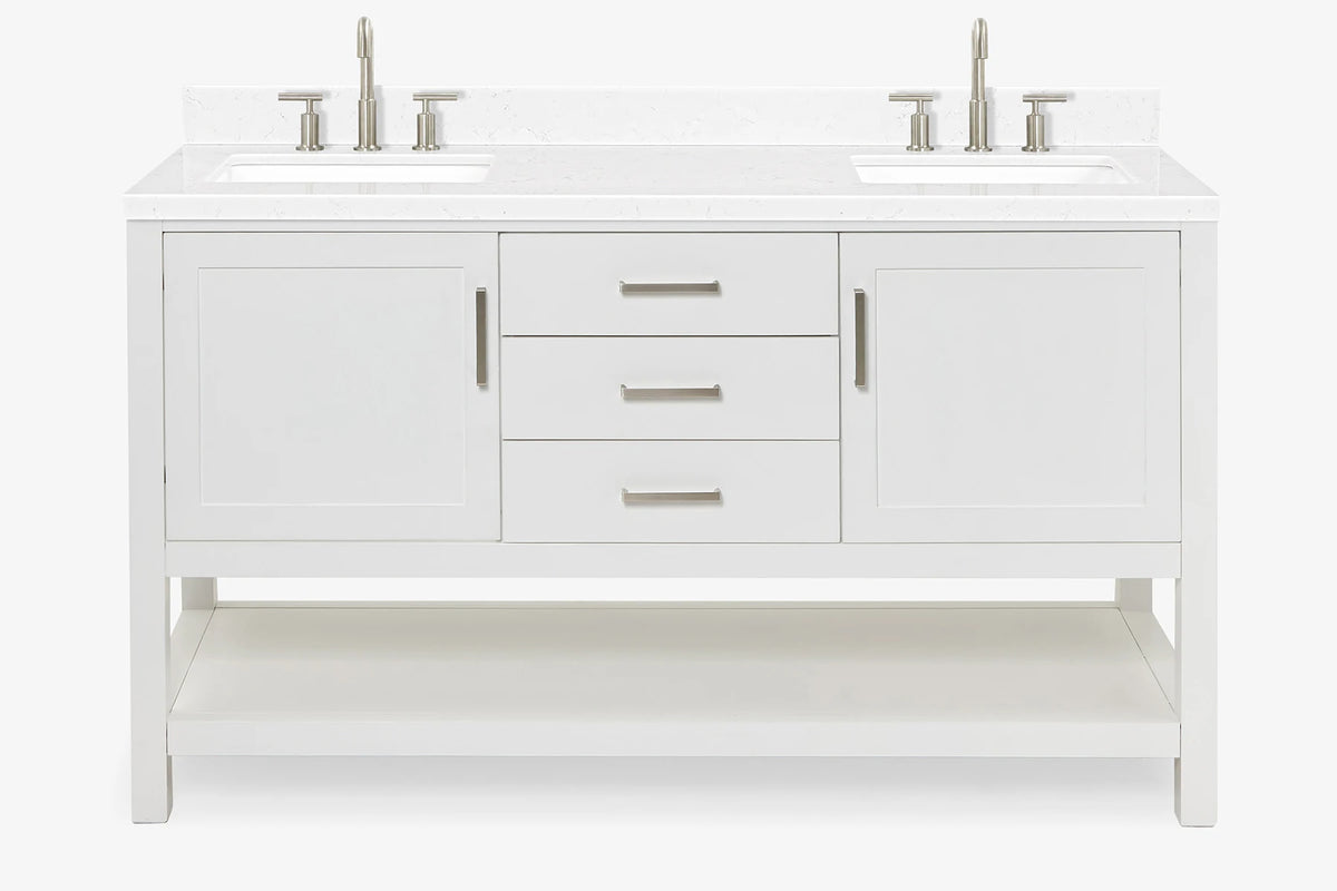 Ariel bayhill 60-61 in. double rectangle sink vanity with 0.75,1.5 countertop